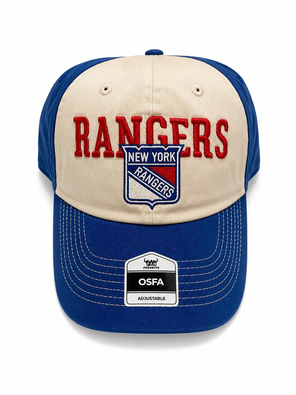 New York Rangers Two-Tone Adjustable Cap - Blue & Cream